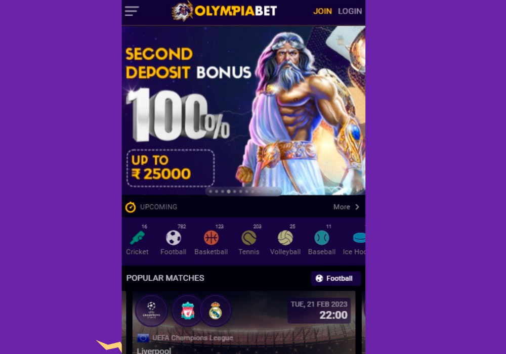 Go to the Olympiabet mobile site